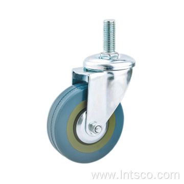 Threaded Stem Grey Rubber Swivel Casters